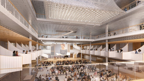 Visualisierung FORUM UZH Anlass im inneren Forum