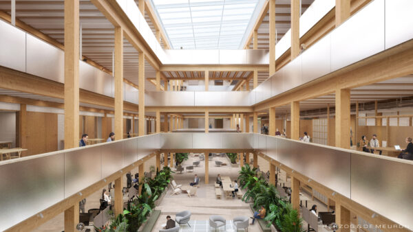 Visualisierung FORUM UZH Atrium Bereich Forschung